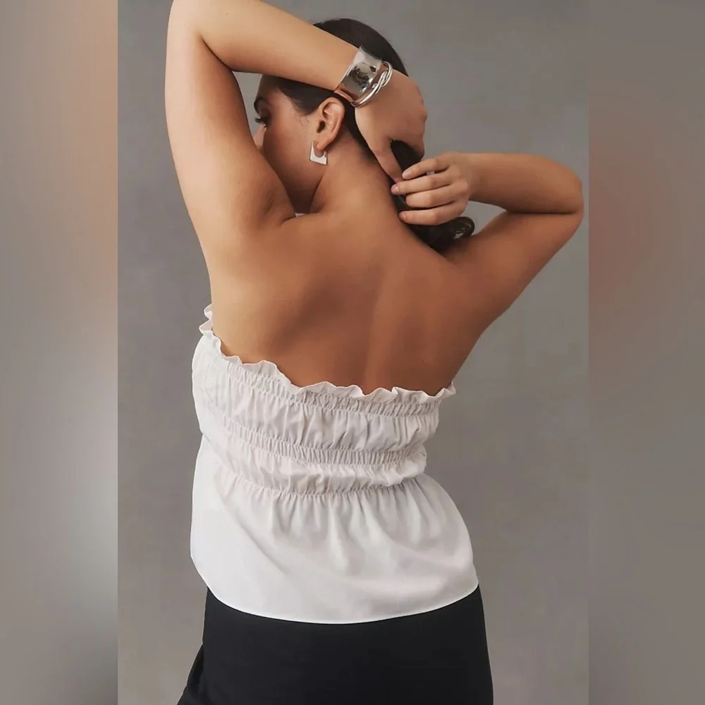 NWT Mare Mare Smocked Linen Tube Top